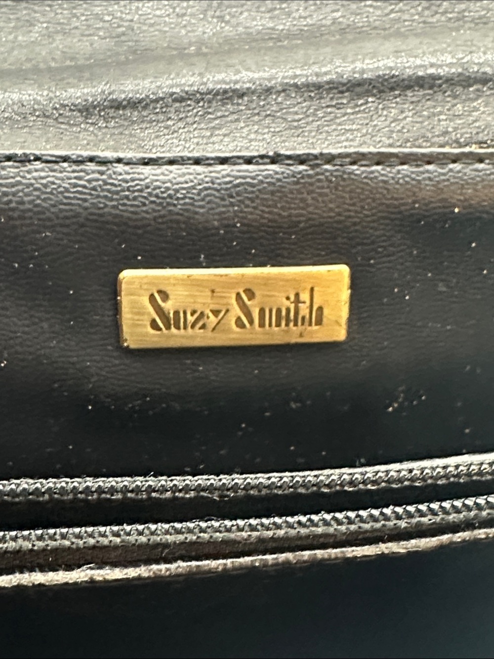 Vintage Suzy Smith Classic Black Leather Top-Handle Bag - Picture 8 of 10